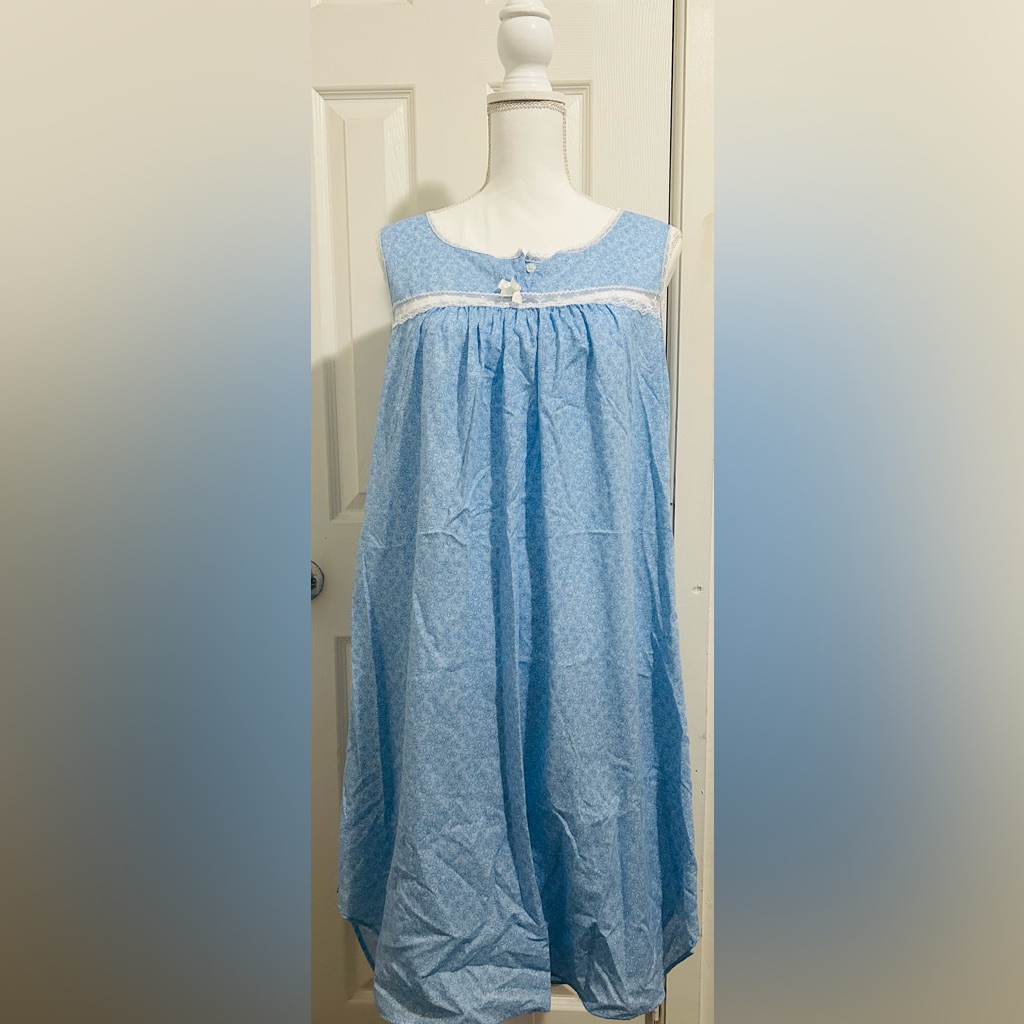 Light Blue Printed Women’s Nightgown